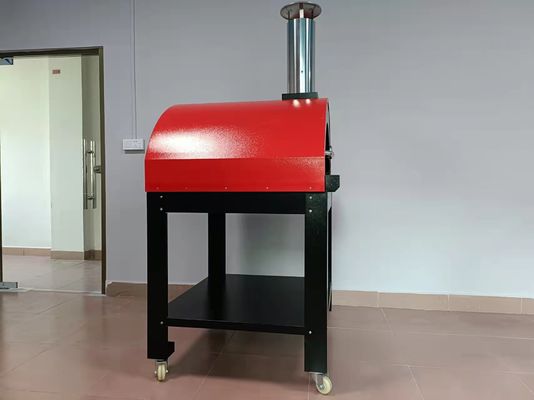 Βαλμένη φωτιά μηχανή φούρνων πιτσών ανοξείδωτου τούβλου ξύλο υπαίθρια